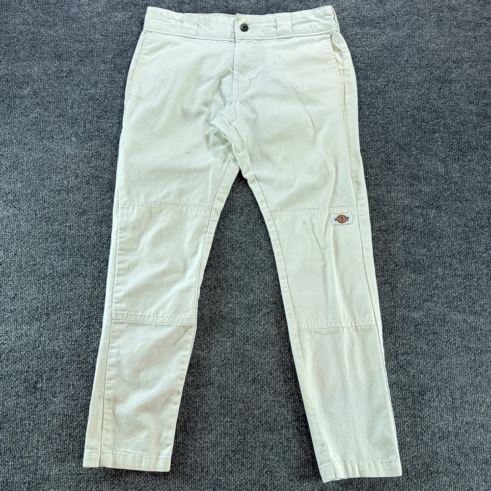 Dickies Skinny Straight Double Knee Work Pants White Cream 30x30 Utility Skate